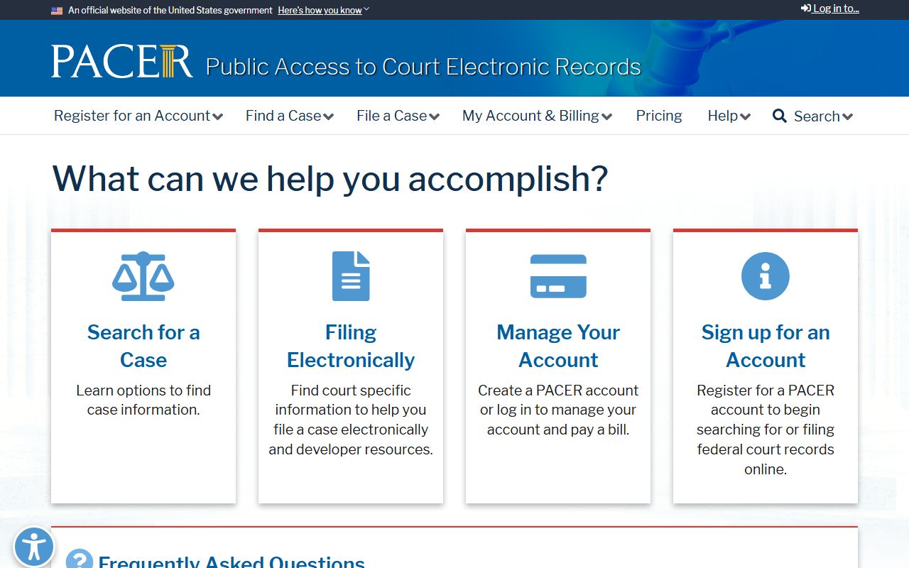 Calcasieu Parish District Court PACER federal case access source