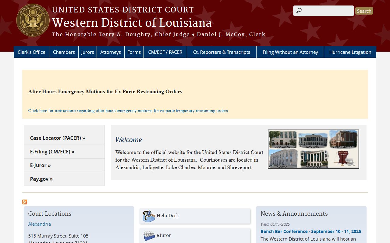 Calcasieu Parish District Court federal Western District of Louisiana source