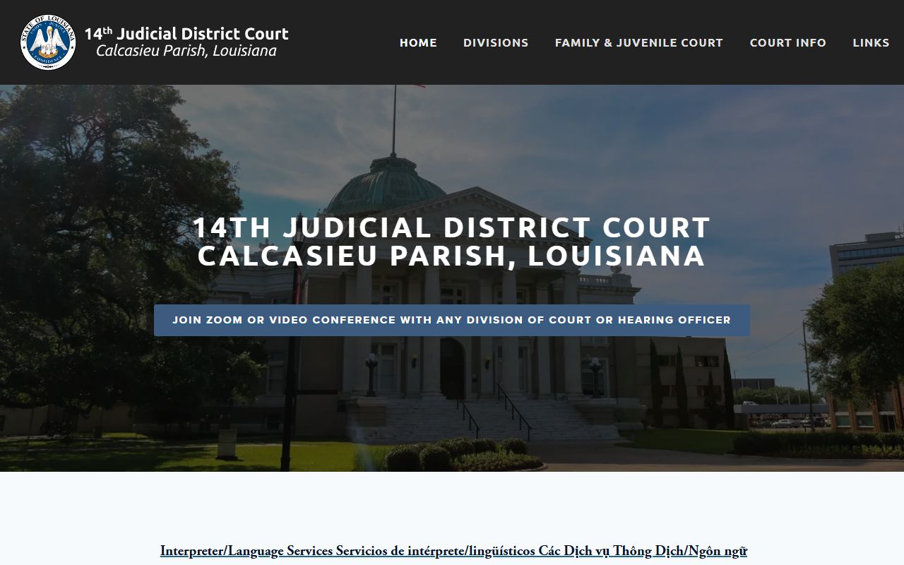 Calcasieu Parish court records at the 14th Judicial District Court