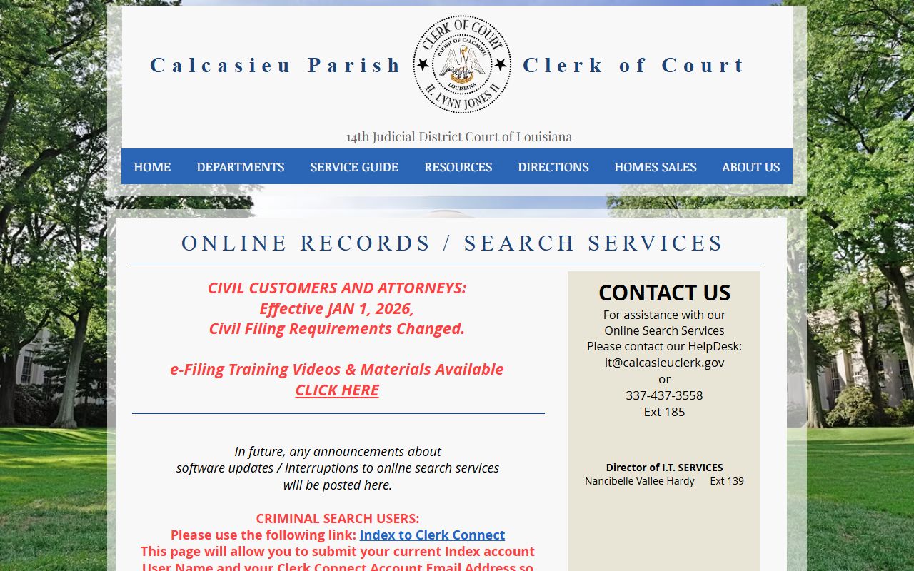 Calcasieu Parish court records online search services